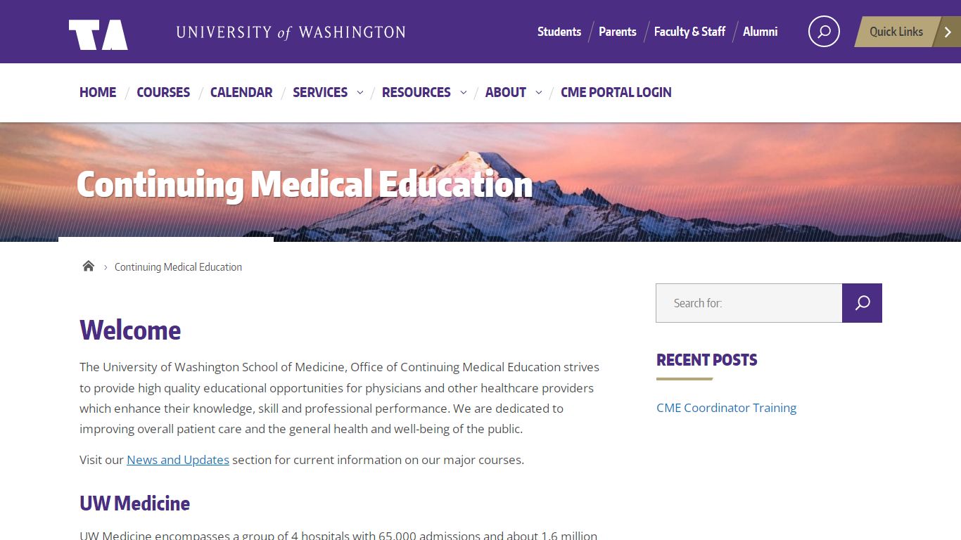 Continuing Medical Education - University of Washington